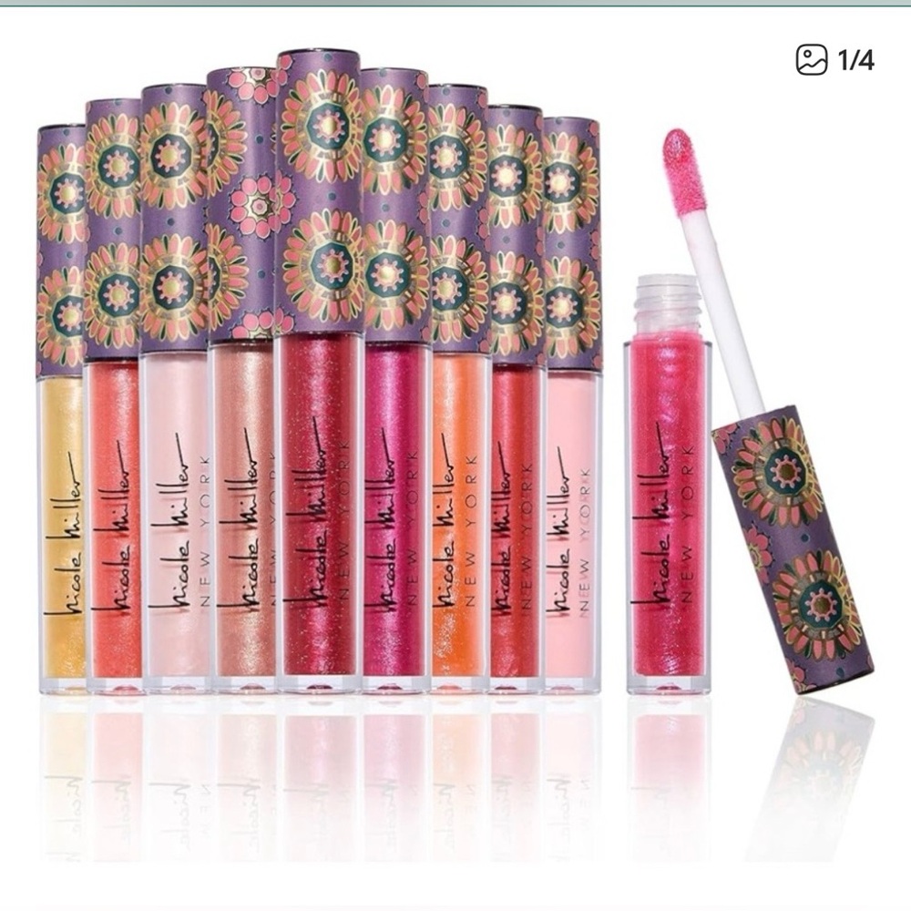 Nicole Miller NWT 10 Pc Lip Gloss Collection set assorted shimmery shades